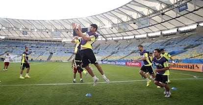 Los jugadores de España entrenan en Maracaná