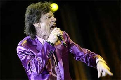 Mick Jagger, ayer, durante el concierto de los Rolling Stones en el estadio de San Mamés, en Bilbao.