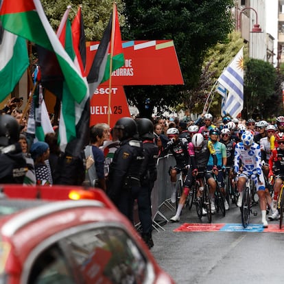 Etapa 17 Vuelta Ciclista a España protestas a favor de Palestina