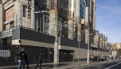 La fachada de la Glòria de la Sagrada Familia, donde el templo quiere colocar un voladizo. 