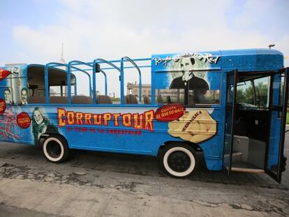 The Corruptour bus shortly before its first ride.