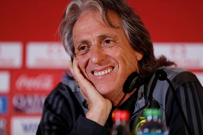 Jorge Jesus em entrevista coletiva antes da final.