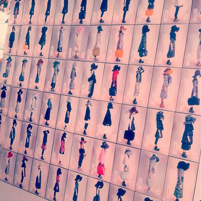 Storyboard del desfile de Marc Jacobs con todos los looks de la colección.