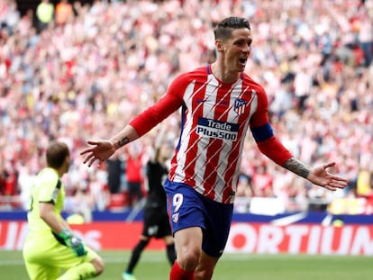 Torres celebra su segundo gol al Eibar.