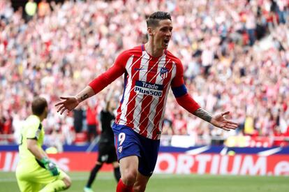 Torres celebra su segundo gol al Eibar.