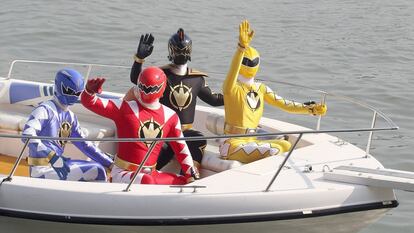 Los personajes 'Power Ranger' en un acto promocional.