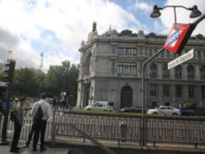 Fachada del Banco de Espa&ntilde;a, en Madrid.