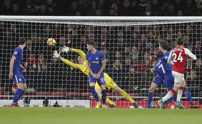 Bellerín marca el segundo gol del Arsenal.