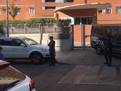 Agentes antidisturbios de la Policía Nacional en una reciente operación en Madrid.