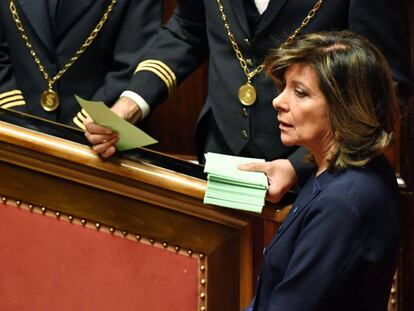 Casellati, de Forza Italia, antes de ser elegida presidenta del Senado.