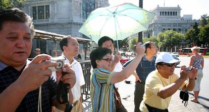 Turistas chinos en Madrid. 