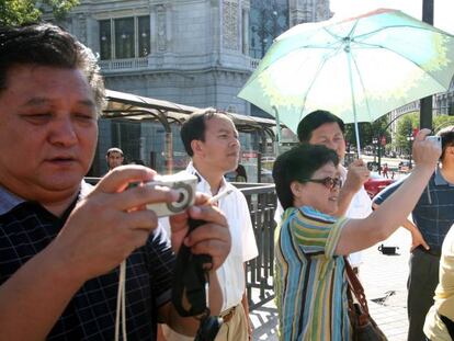 Turistas chinos en Madrid. 