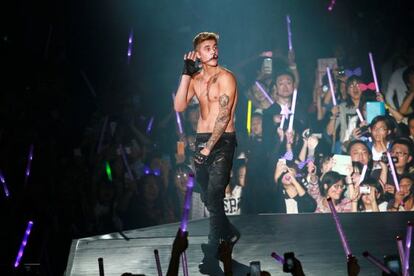 Justin Bieber, durante uno de los conciertos de su actual gira.