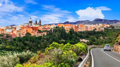 Panorámica de la localidad de Agüimes, en la provincia de Las Palmas, en la isla de Gran Canaria .