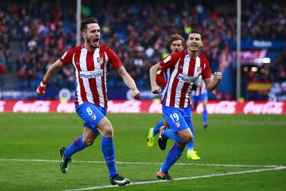 Jugadores del Atleti celebrando un gol.