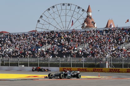 Valtteri Bottas durante el Gran Premio (que ganó) de Rusia en Sochi.