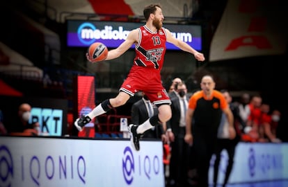 Sergio Rodríguez, en un partido de Euroliga con el Olimpia Milán /Getty