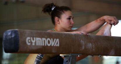 Roxana Popa, durante el entrenamiento en el CAR.