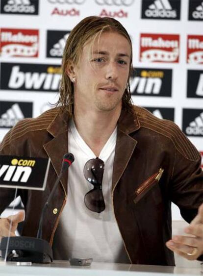 Guti durante la rueda de prensa de esta mañana