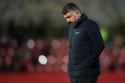 Gennaro Gattuso durante el partido de Copa del Rey entre el Valencia y La Nucia, el 3 de enero.