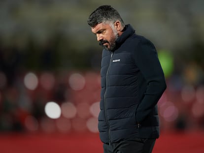 Gennaro Gattuso durante el partido de Copa del Rey entre el Valencia y La Nucia, el 3 de enero.