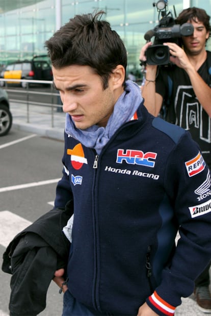 Dani Pedrosa llega a Barcelona desde Japón.