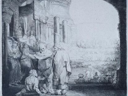 &#039;Pedro y Juan a la puerta del templo&#039;, de Rembrandt