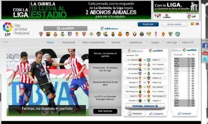 Nueva imagen de la web de la Liga