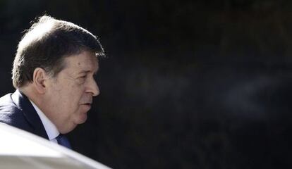 El expresidente del Banco de Valencia y de la Generalitat Valenciana José Luis Olivas, a su llegada a la Audiencia Nacional.