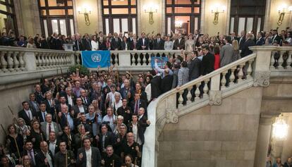 Celebració al Parlament de la declaració d'independència, el 27 d'octubre.