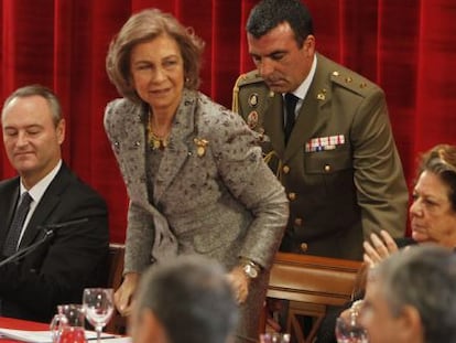 La Reina durant l&#039;acte dels premis Jaume I a Val&egrave;ncia.