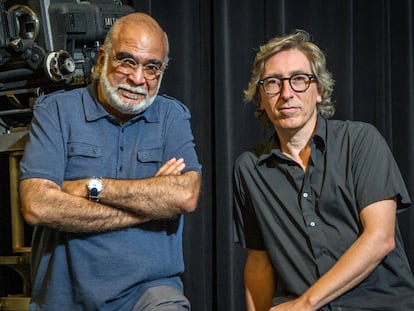 Nat Chediak y David Trueba en el Coral Gables Art Cinema de Miami.