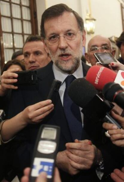 Rajoy, ayer a la salida del Congreso.