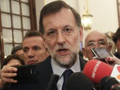Rajoy, ayer a la salida del Congreso.