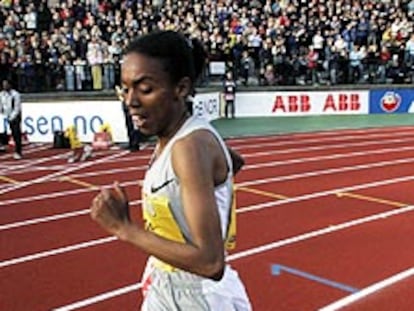 Abeylegesse, durante la carrera de Bergen.