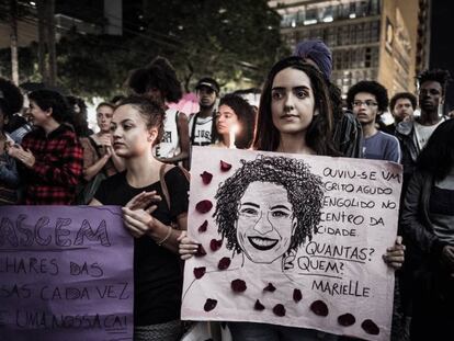 Manifestação em homenagem à vereadora Marielle Franco, em março deste ano.