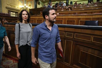 El coordinador federal de IU, Alberto Garzón, en la Constitución de la Mesa del Congreso