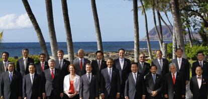 Líderes políticos en la cumbre empresarial Asia-Pacífico celebrada la pasada semana en Hawai.