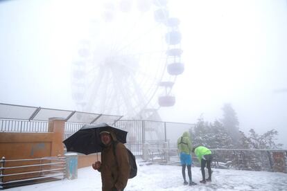 Nieve en el Tibidabo, Barcelona, el 28 de febrero.