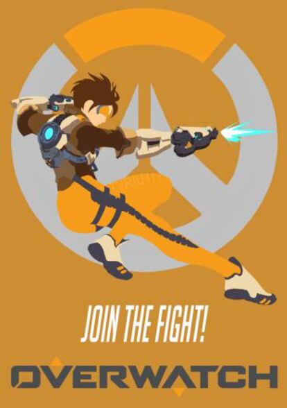 Póster de Tracer, uno de los personajes más populares de 'Overwatch'.