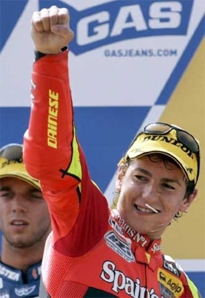 Jorge Lorenzo celebra su victoria.