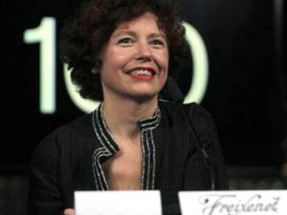 La directora de cine Icíar Bollaín, durante la presentación del anuncio de Freixenet Navidad 2013.