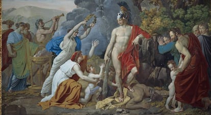 Teseo y el Minotauro, pintura de Giuseppe Cammarano.