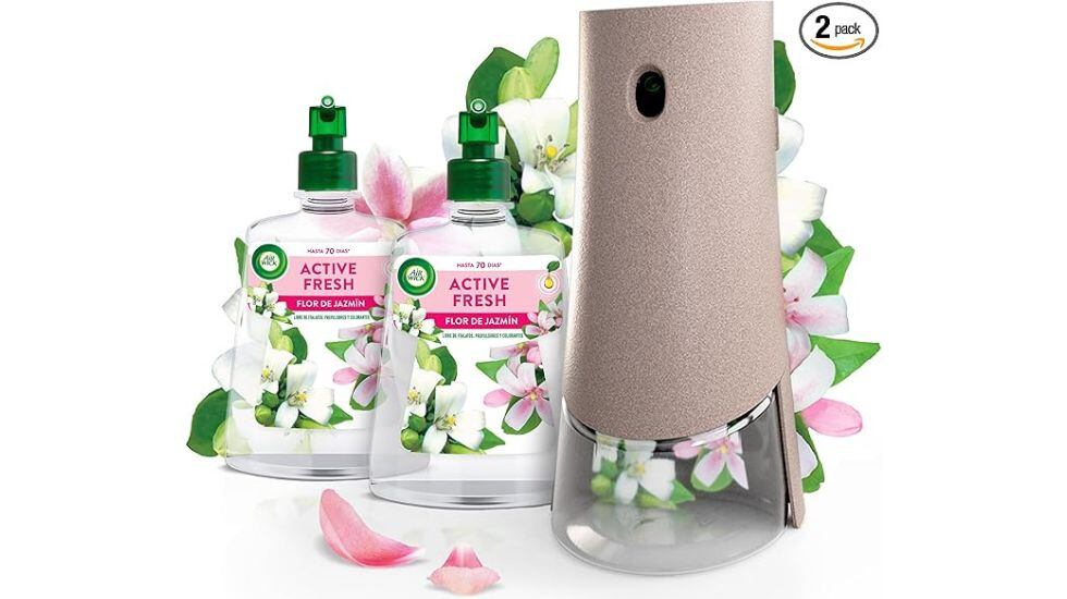 Ambientador automático de Air Wick aroma jazmín.