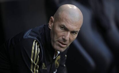 Zidane, durante el partido de pretemporada entre el Tottenham y el Madrid.