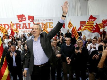 Pere Navarro, ayer en el acto electoral de Tarragona.