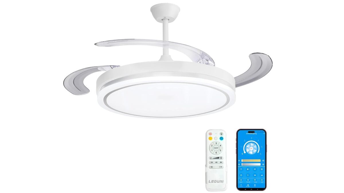 Ventilador de techo con luz led y función de verano-invierno.