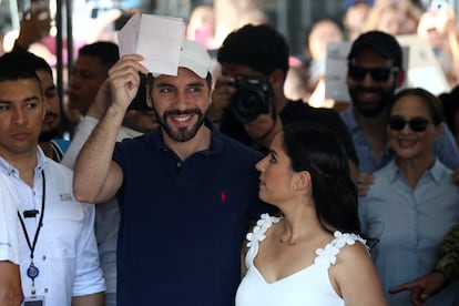 Nayib Bukele durante las Elecciones en El Salvador 2024