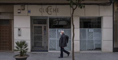 Comercio cerrado en la localidad jienense de Linares.