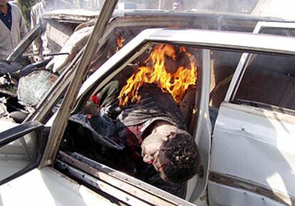 Una de las víctimas del atentado con coche bomba en Kirkuk, que costó la vida a seis personas.